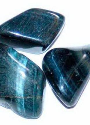 Сережки ручної роботи з натуральним каменем соколине око блакитне4 фото