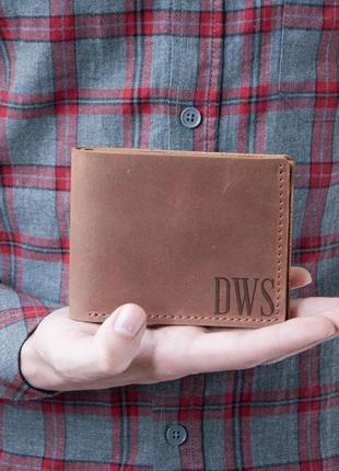 Стильный мужской бумажник, портмоне с индивидуальной гравировкой, мужской кожаный кошелёк9 фото