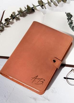Кожаный блокнот а5 с гравировкой, кожаный ежедневник (разные цвета и выбор бумаги)1 фото
