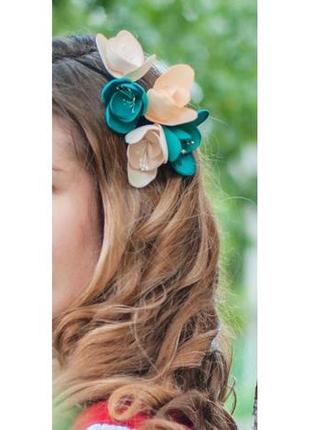 Аксессуар для волос, ободок, обруч с цветами3 фото