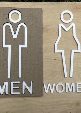 Табличка туалет чоловічий та жіночий - 15 см висотою4 фото