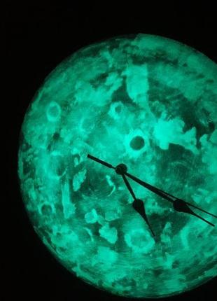 Часы настенные светящиеся в темноте "луна" немецкий механизм hermle4 фото
