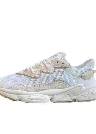 Кросівки adidas ozweego white beige, жіночі кросівки, чоловічі кросівки, адідас