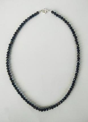 Намисто - чокер з натурального каменю зірковий, чорний сапфір2 фото