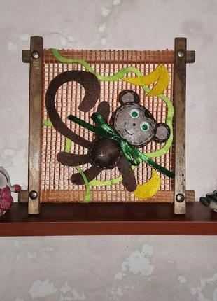 Картина композиция "озорная обезьянка"2 фото
