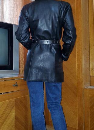 Двубортный кожаный пиджак, жакет натуральная кожа англия3 фото