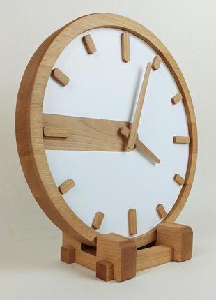 Настінний годинник з натурального дерева, серії "fresh" круглий 31см (з підставкою) арт.010105 фото