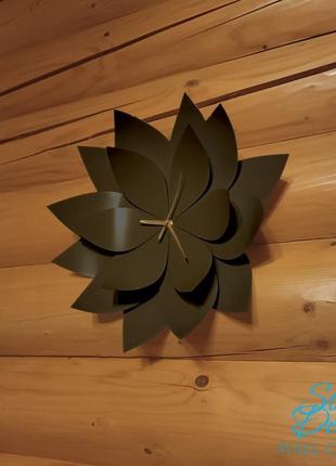 Дизайнерський металевий годинник "black steel flower"5 фото