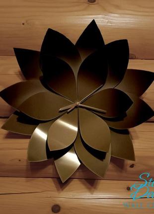 Дизайнерський металевий годинник "black steel flower"4 фото