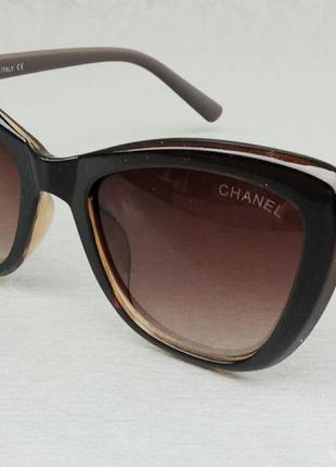 Окуляри в стилі chanel жіночі сонцезахисні  коричневі з градієнтом