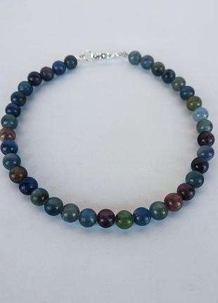 Браслет из натуральных камней: сапфир и рубин