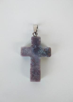 Кулон " крест " из камня агат