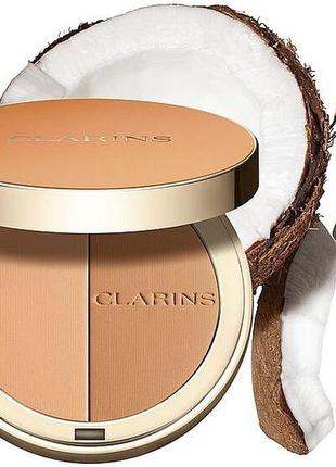 Пудра для лица clarins ever bronze compact powder 02 - medium7 фото