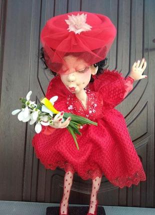 Текстильная интерьерная кукла (ручная работа)7 фото