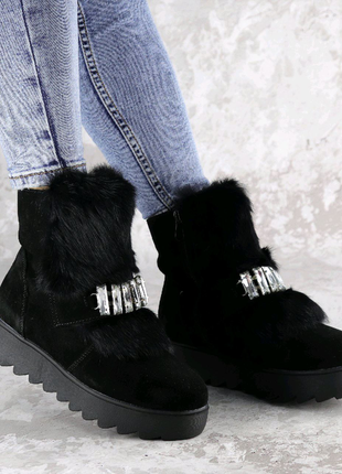Жіночі зимові черевики чорні indigo