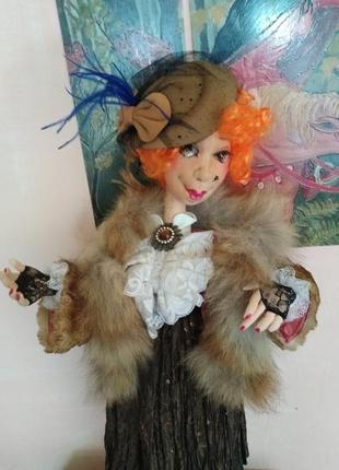 Авторская текстильная кукла лиса алиса1 фото