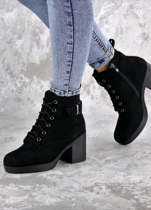 Жіночі зимові черевики чорні lil4 фото