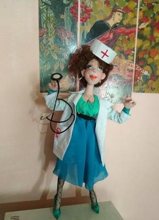 Подарок медработнику - текстильная интерьерная кукла9 фото