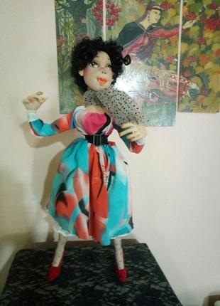 Авторская текстильная интерьерная кукла10 фото