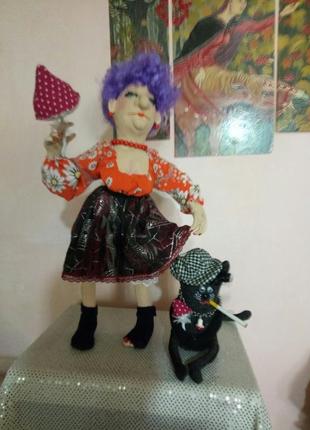 Авторская текстильная интерьерная кукла6 фото
