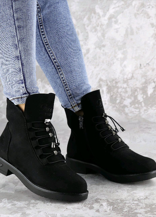 Жіночі зимові черевики чорні paddie