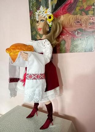 Хлеб - соль (авторская текстильная интерьерная кукла) - декор подарок сувенир6 фото