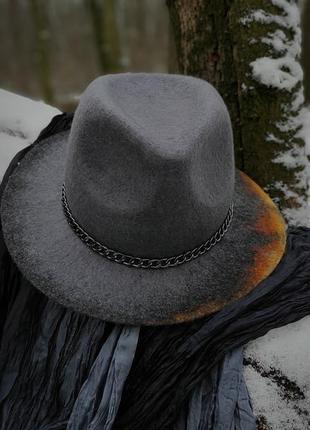 Валяний капелюх gray smoke5 фото