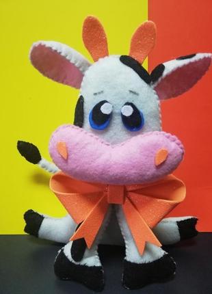 Корова апельсинка інтер'єрна іграшка новорічний сувенір