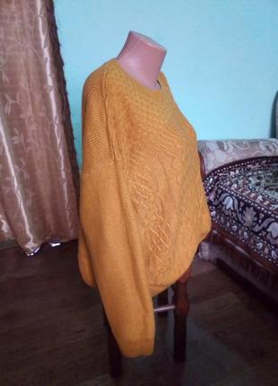 Свитер оверсайз горчичный 2