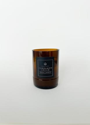 Соєва свічка kubas_candle ручної роботи скло  cardamom and cream1 фото