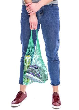 Зеленая сумка - экосумка -авоська - натуральная хлопковая сумка2 фото