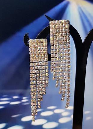 Сережки "сrystal" з стразовой ланцюжка