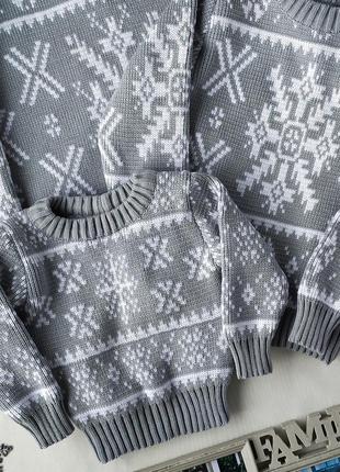 Светр осінній теплий оверсайз фемелі лук фемілі лук family look на фотосесію парні светри