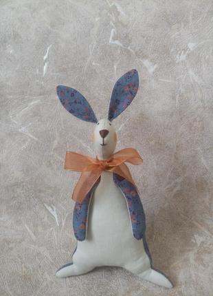 Великодній заєць, кролик тільда, інтер'єрна іграшка, ручна робота3 фото
