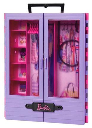 Бузкова шафа для одягу mattel з лялькою барбі barbie hjl664 фото