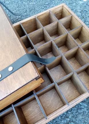 Деревянная коробка-органайзер с секциями для товаров ( парфюмерия)4 фото