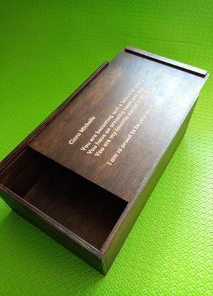 Дерев'яна коробка ( пенал ) для подарунків2 фото