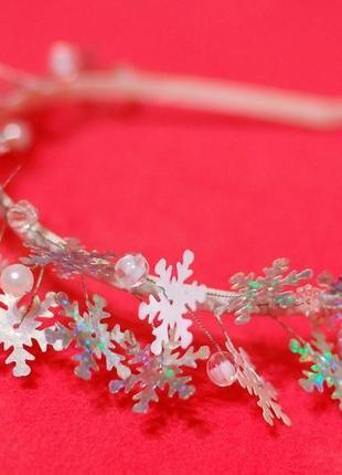 Обруч ободок со снежинками на утренник