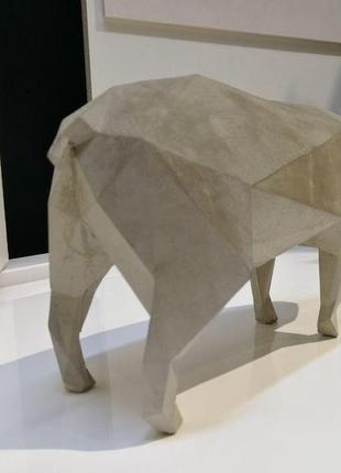 Свинка полигональная из дизайнерского литьевого бетона в стиле "орегами".3 фото