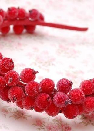 Обруч ободок венок с ягодами калины1 фото
