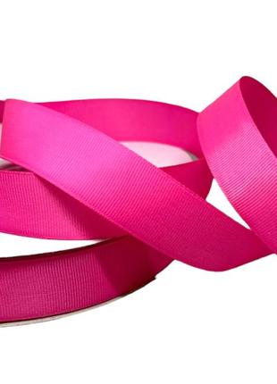 Репсовая лента 2,5 см, цвет-розовый барби,  18 метров, розовый