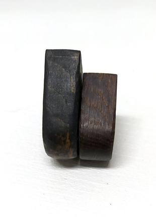 Перстень квадрат - дерево - минимализм - черный3 фото