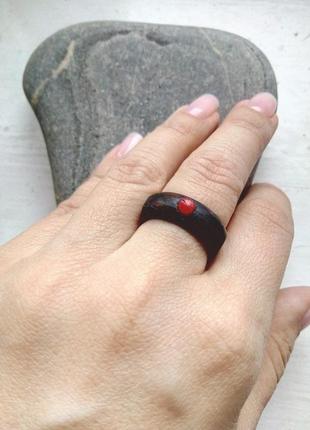 Перстень з коралом - корали - червоні - кольцо с минералом - красный3 фото