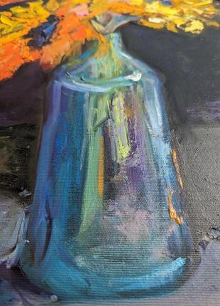 Сучасна картина "соняхи" олійною фарбою на полотні, 40х50 см, соняшники6 фото