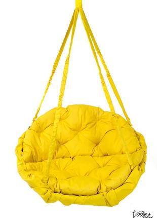 Гойдалка-гамак з круглої подушкою жовтий на 150 кг (96 см )