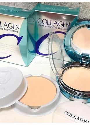 Увлажняющая компактная пудра с коллагеном enough collagen hydro moisture two way cake spf25 pa++ тон 13