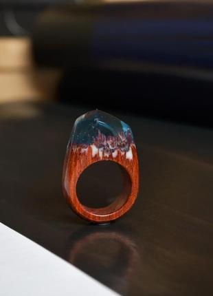Перстень, перстень из дерева и смолы, подарок для любимого2 фото