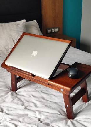 Столик  для ноутбука з натурального дерева4 фото