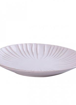 Тарілка плоска кругла з порцеляни 20.5 см біла обідня тарілка2 фото