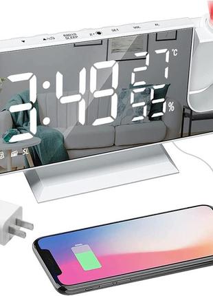Проєкційний цифровий будильник hanaix для спальні